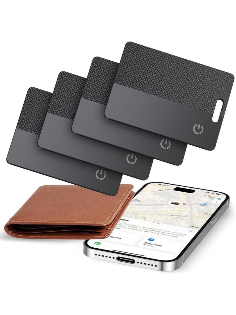 Ultra-Thin Bluetooth Wallet Tracker Card for iPhone, GPS Locator, 10-Year